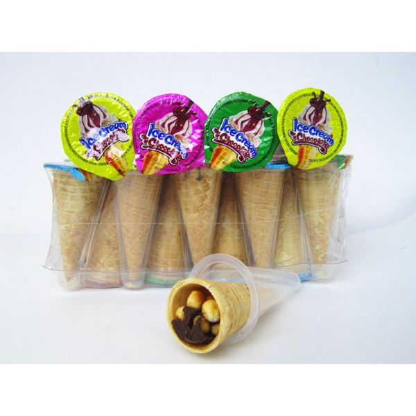 China Chocolate Jam With Biscuit Crispy Ice Cream Cone factory