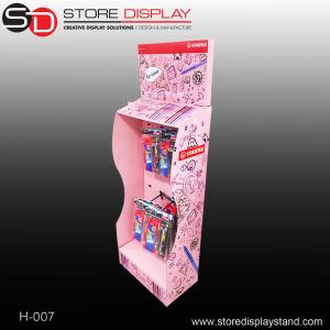 China customized stationery cardboard display stand with peghooks factory