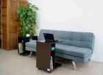 Movable Wheels Wooden Occasional Tables Three Shelves Storage For Snacks / Drink