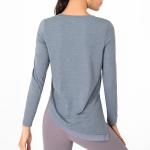 Orange Nude Yoga Long Sleeve Top Women'S Irregular Breathable Sports T - Shirt