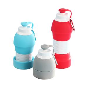 China 580ml Food Grade Silicone Collapsible Water Bottle Customized logo factory