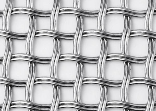 Stainless Steel Facades Decoration Double Crimped Mesh For Architectural Woven
