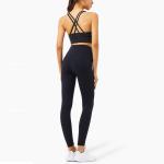 Lulu Cross Back Strappy Yoga Push Up Sports Bra Yoga Activewear Sets 215gsm TUV