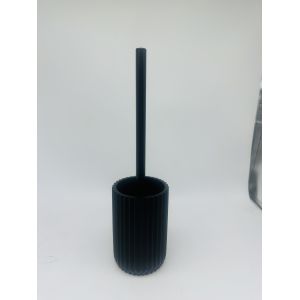 Black polyresin bathroom set round shape with vertical stripe hand soap bottle