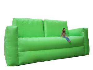 China Soft Green Inflatable Chair Sofa For Homes Use , Portable Inflatable Sofa Chair factory