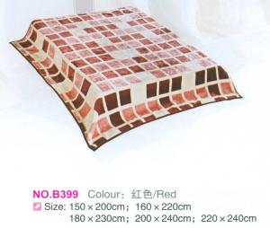 China Red Checkered Raschel Fleece Blanket Wrapping With Matched Color Fabric factory
