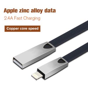 China Black 2.4A Zinc alloy data cable USB 2 Triphenyl Phosphate C Cable, Speed 480mbps factory