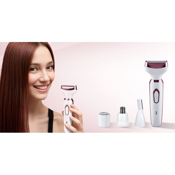 4 In 1 Electric Trimmer For Women Legs Arms Underarms Bikini Line And Face White