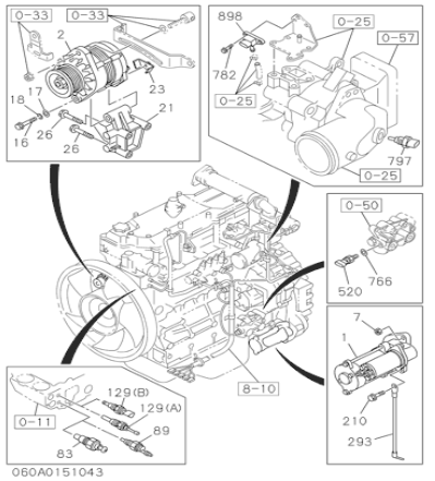 8980540630 8980019150 8980703211 4HK1 24V 5.0KW Engine Starter For ZX225US-3 Excavator Parts