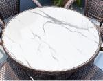 Rock pattern glass table
