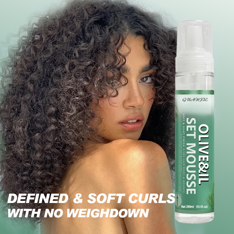 Olive Oil Foam Wrap Lotion Hair Curling Mousse For Strong Hold And Conditioning Benefits