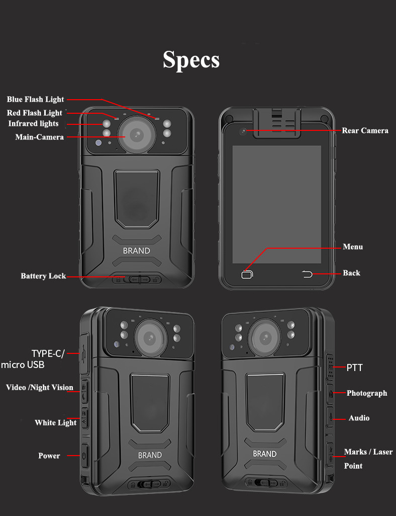 4G Waterproof IP67 Rated Police Worn Cameras With GPS Tracking 1080p Mini Camera