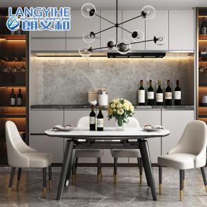 China Household Minimalist Marble Dining Table Telescopic Round Anti Collision factory