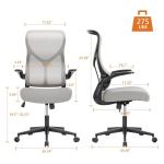 High Back Mesh Chair with Flip-up Armrests and Lumbar Support Mail Packing