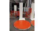 White And Orange Semi Automatic Pallet Pre Stretch Wrapping Machine