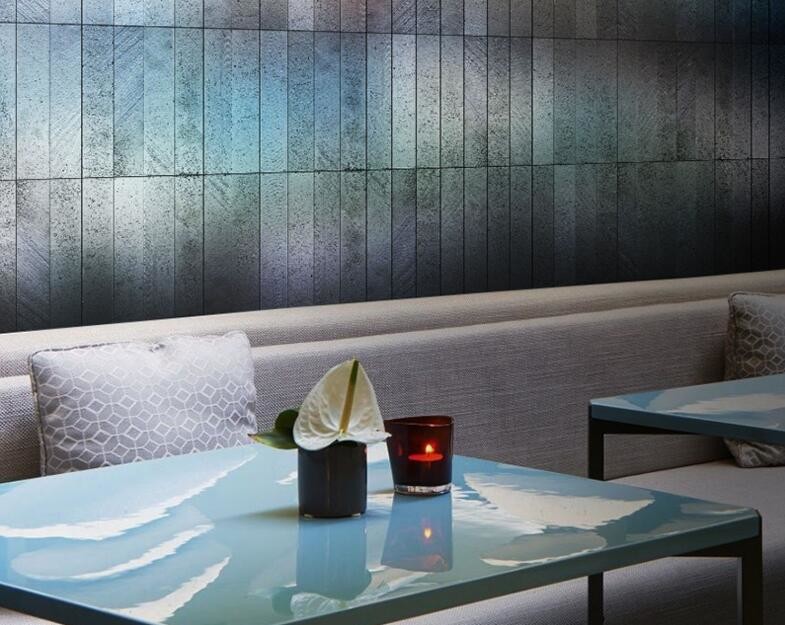 Lava Mosaic Thin Stone Veneer Panels For Fireplace Showers Electroplating Treatment Fashion Plating Tile