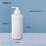 1L Plastic HDPE Bottle For Shampoo Hair Liquid Packaging With Pump Lid PUMP
