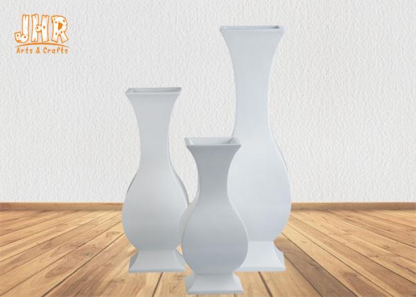 Decorative Glossy White Fiberglass Centerpiece Table Vases Floor Vases