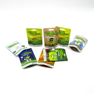 Custom Child Resistant Pouch Packaging Tamper Evident Holographic Black White