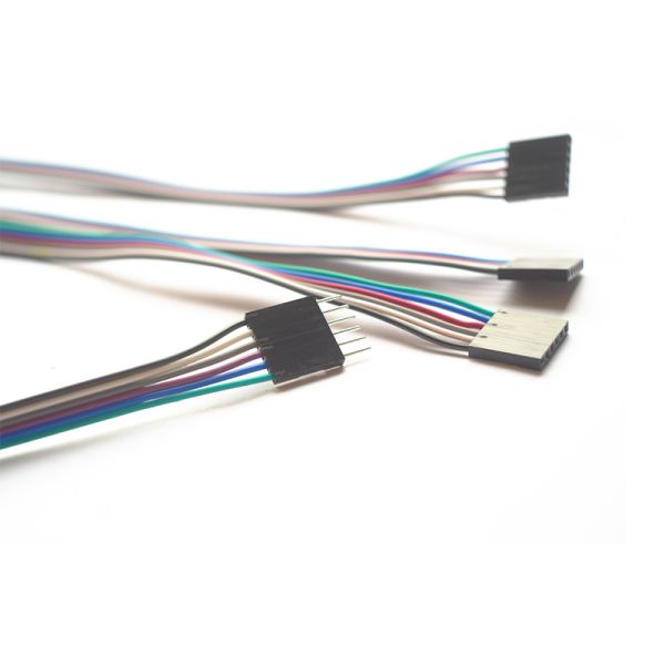 Dupont Ribbon Cable Assembly 2.54mm Pitch 6 Pin Male To Female 2.54mm