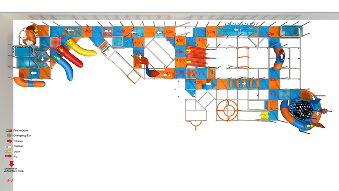 Indoor Play Structure With Slide Assembly Video Game Style Play Area Manufacturers