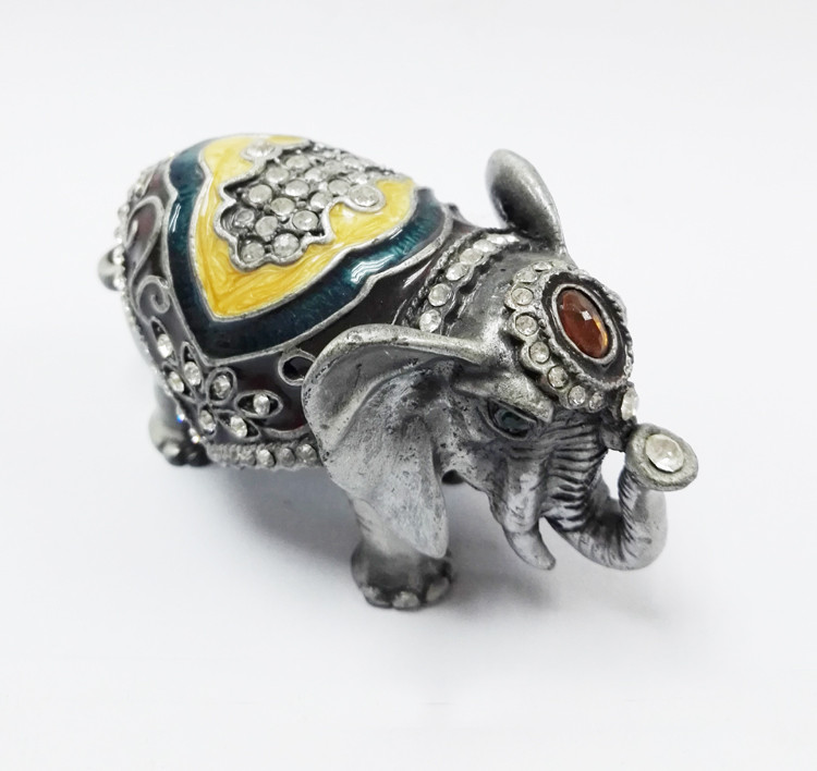 Gift Jewelry Box Elephant Shape Trinket Box Alloy Jewelry Box