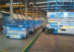 Stationary Self Propelled Hydraulic Scissor Lift Upright Type Blue Color Long