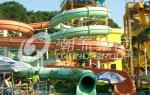 Long Raft Spiral Plastic Water Slide With 304 Stainless Steel Screw , 3 Persons