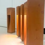 Light Up Garden Led Bollard Light Electricity Or Solar Corten Steel