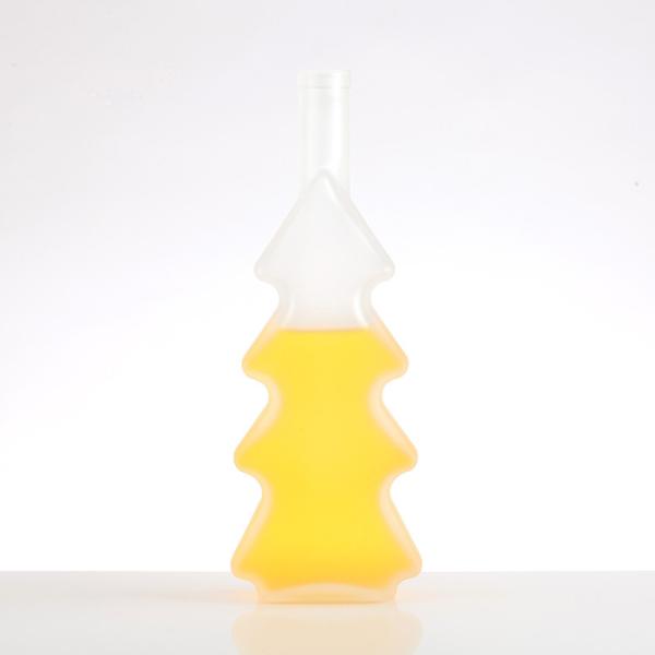 Hot Stamping 500ml/750ml Transparent Frosted Empty Custom Wine Bottle Glass with