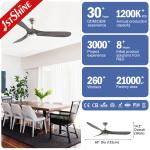 1stshine Dimmable LED Ceiling Fan with Smart Control and Pure Copper Motor