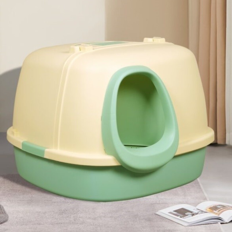 Big Mouth Monkey Corridor Cat Litter Box Blue Yellow Pink Kitty Litter Box