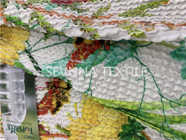 Spandex Nylon Recycled Swimwear Fabric Customized Printing Weft Knitted