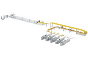 China 15m Cooling Conveyor 350kg/h Sheet Layer Cake Baking Equipment factory