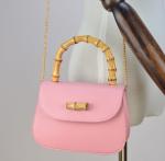European and American fashion female summer new bamboo bag embossed PU chain