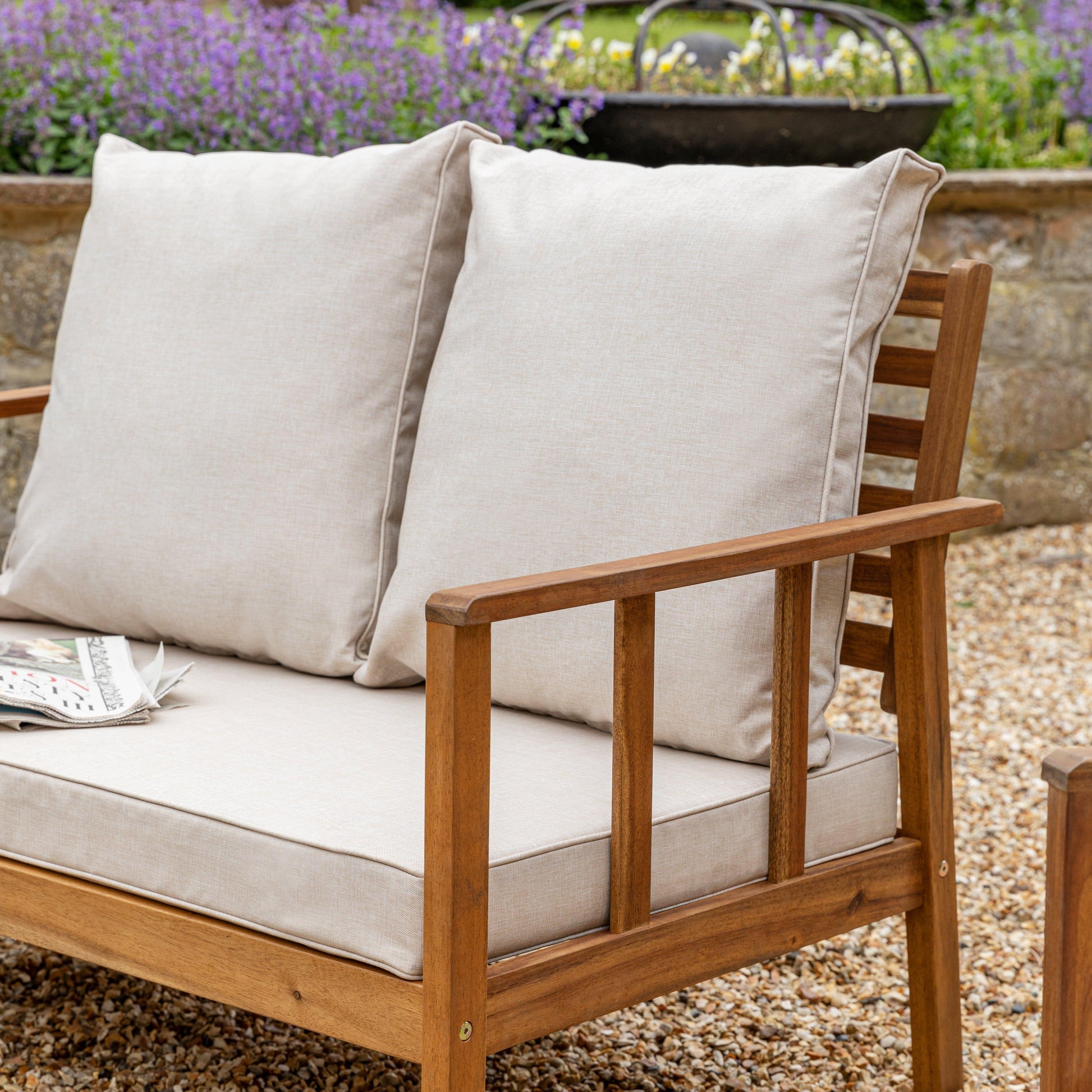 Patio Solid Wood Garden Set Teak Wood Outdoor Furniture Sofa Set Garden Lounge Chair