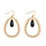 Grape Seeds Drop Shaped Handmade Beads Earring Multi Colors