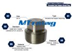 ASME B16.11 Forged High Pressure Pipe Fittings , ASTM A403 Square Head Plug