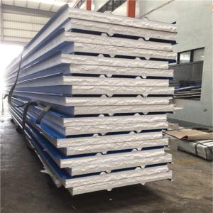 China 14kg waterproof 100mm insulated eps sandwich roof panel with 0.476mm to America factory
