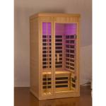 Deluxe 1 Person Steam Room Solid Wood Personal Sauna Room Infrared With LED