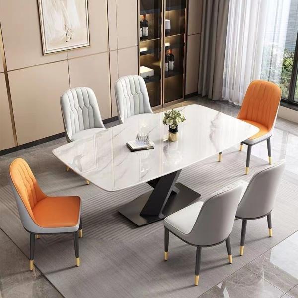 Customized Sintered Stone Marble Dining Table Set 4 Chairs Dining Table Set 6