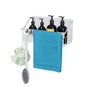 China Household Magnetic Attraction Shower Rack With Towel Holder No Drilling Bathroom Organizer Wall Mounted Shower Caddy factory