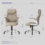 Stylish Ergonomic PU Leather Office Chair with Lumbar Support and FlipAdjust