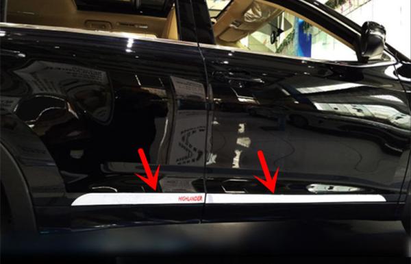 Stainless Steel Side Door Auto Body Trim Parts For Toyota Highlander Kluger 2014