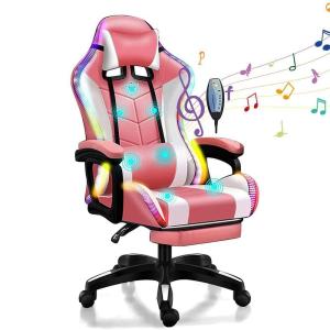 China OEM ODM RGB Gaming Chair with 7 Points Massage Speakers and Customizable Features factory