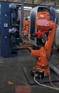 China 4000mm Sand Belt Robotic Polishing Machine 13KW With Arm Strength 25KG factory