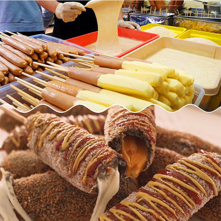 Anti Deformation Hot Dog Deep Fryer Korean Corn Dog Commercial Cheese 220V