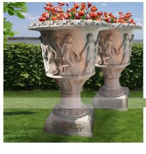 China Garden Stone Flower Pot, Stone Carved Planter, Marble Granite Flower Pot (YKFP-3) factory