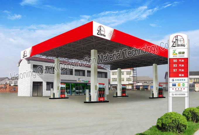 Economic light steel structure petrol station construction
