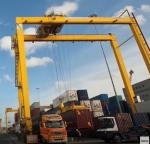 Double Girder Rubber Tired Gantry Crane 20t~50t Span 5~10m Container Lifting
